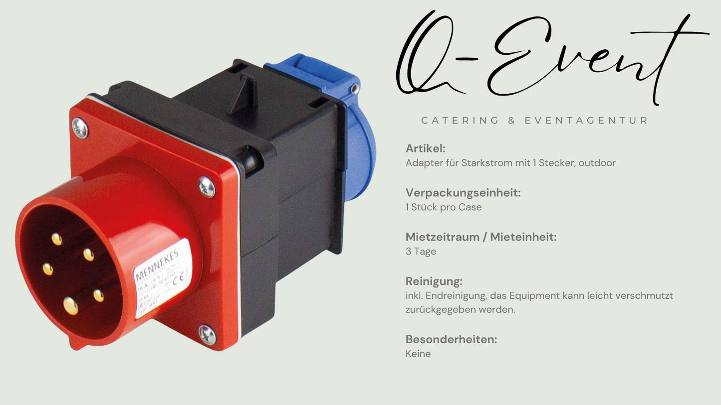 Adapter für Starkstrom mit 1 Stecker