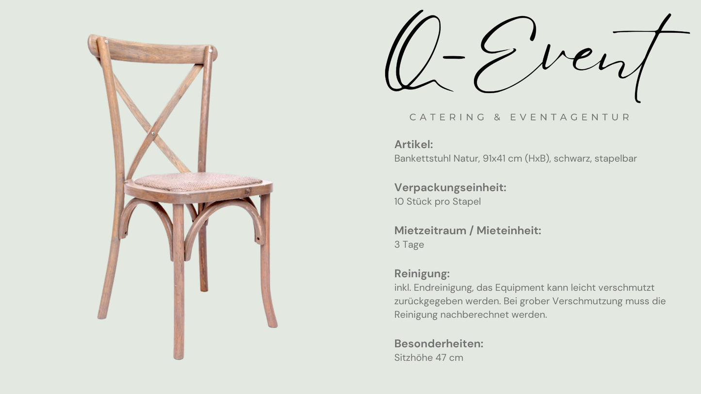 Bankettstuhl Natur, Holz