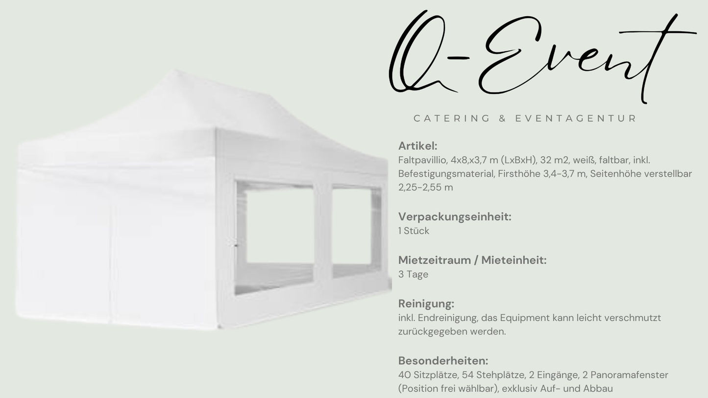 Zelt / Faltpavillion, 4x8m weiß
