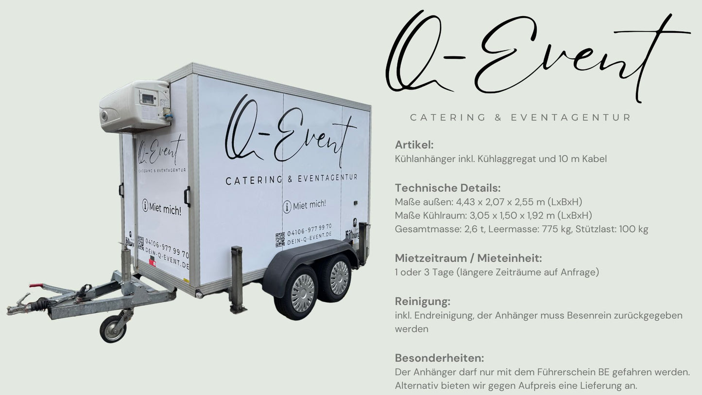 1 Tagesmiete Kühlanhänger 2,6 t