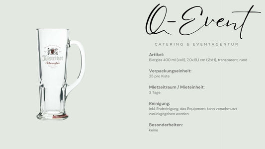 Bierglas 400 ml (voll), 7,0x19,1 cm (ØxH), transparent, rund