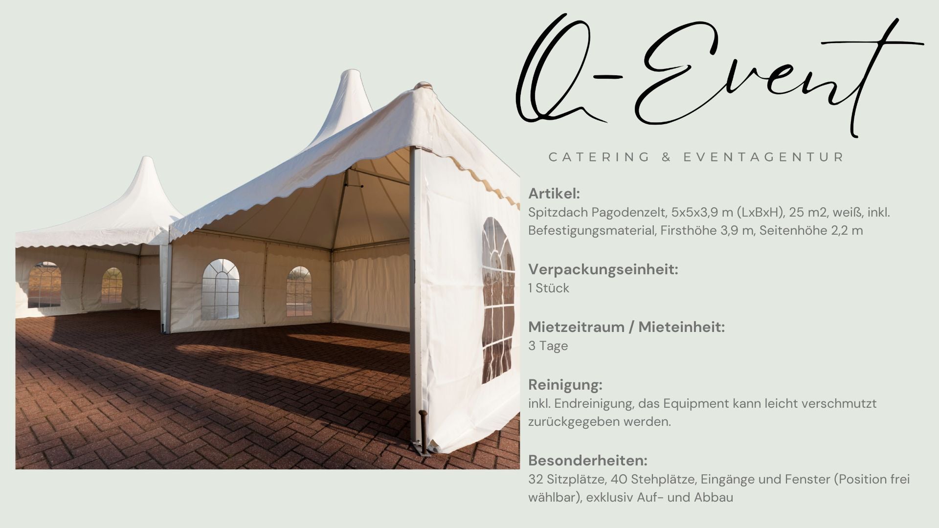 Spitzdach Pagodenzelt, 5x5 – Q-Event Catering & Eventagentur