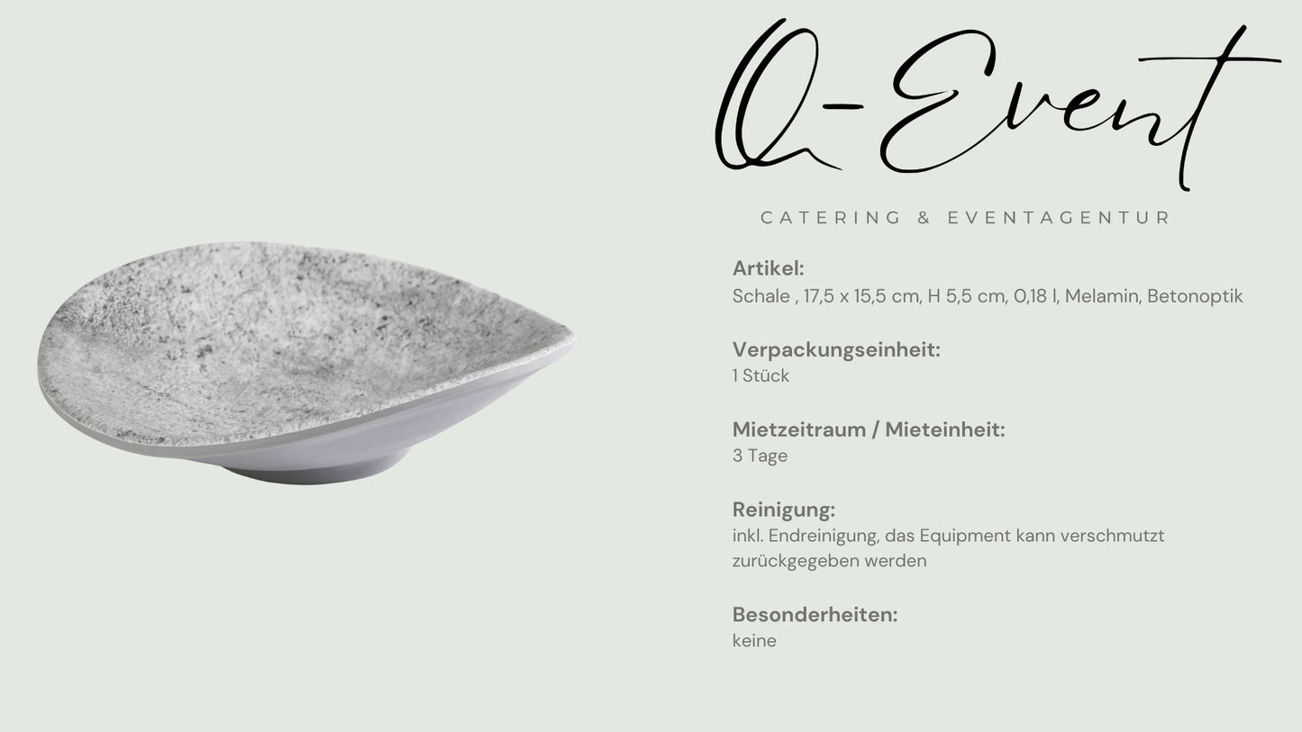Schale , 17,5 x 15,5 cm, H 5,5 cm, 0,18 l, Melamin, Betonoptik