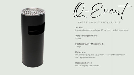 Standaschenbecher schwarz