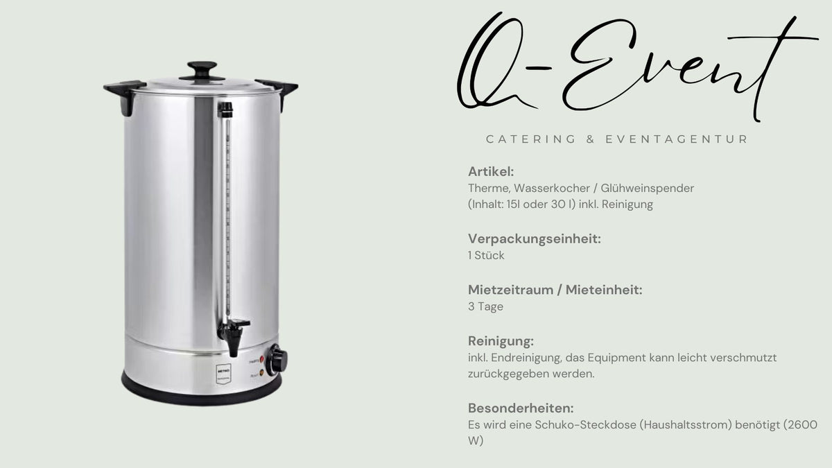 Therme, (Wasserkocher / Glühweinspender) – Q-Event Catering & Eventagentur